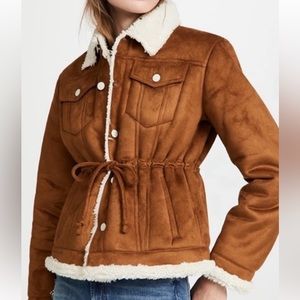 Mother brand The Drawstring Drifter Sherpa Lined Jacket.